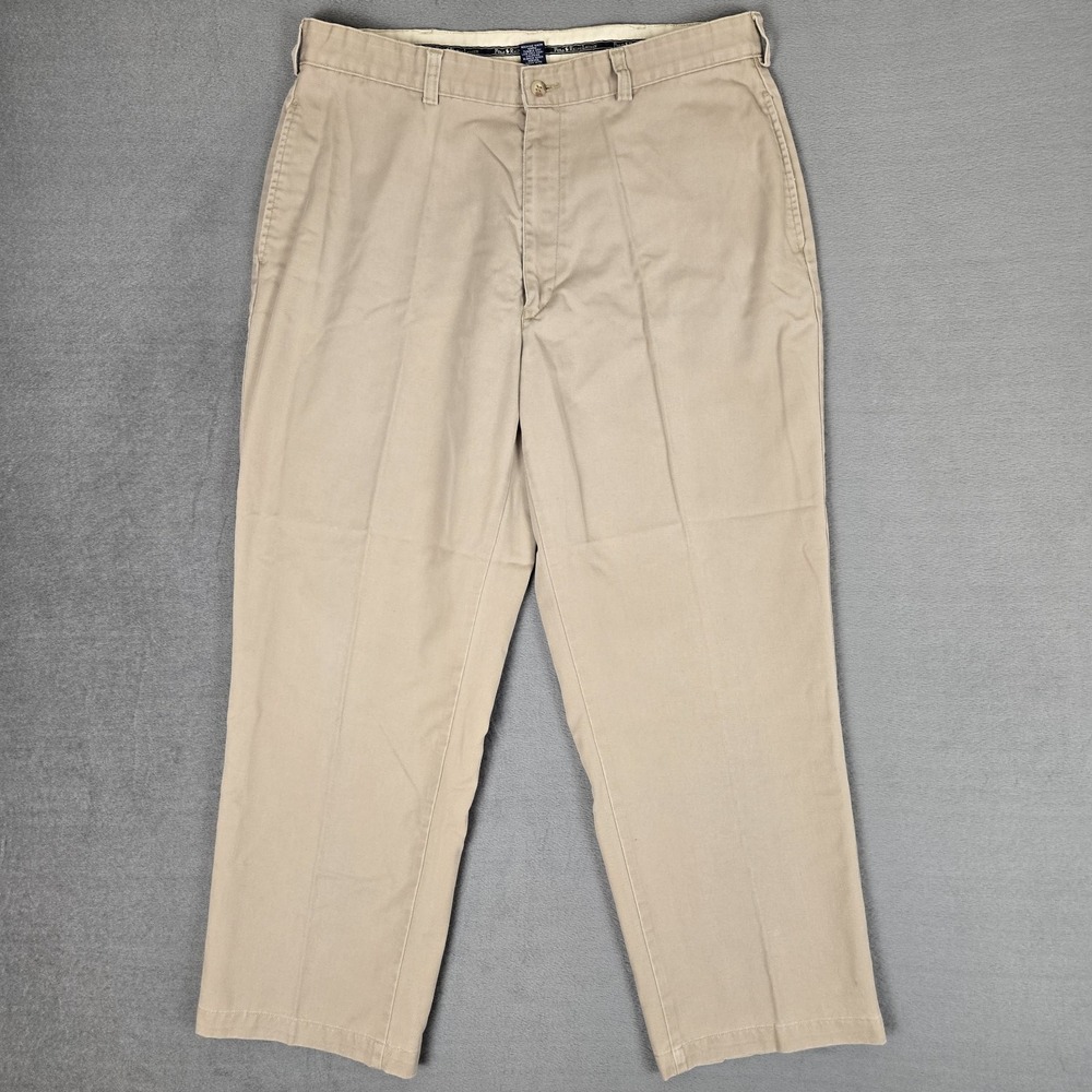 Vintage Polo Ralph Lauren Gordon Pants Mens 36x27 Pleated Kahki‎ Beige Preppy